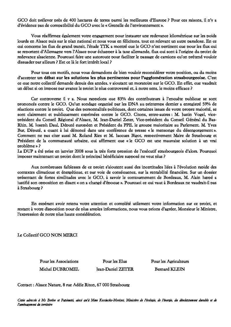 lettre du collectif
